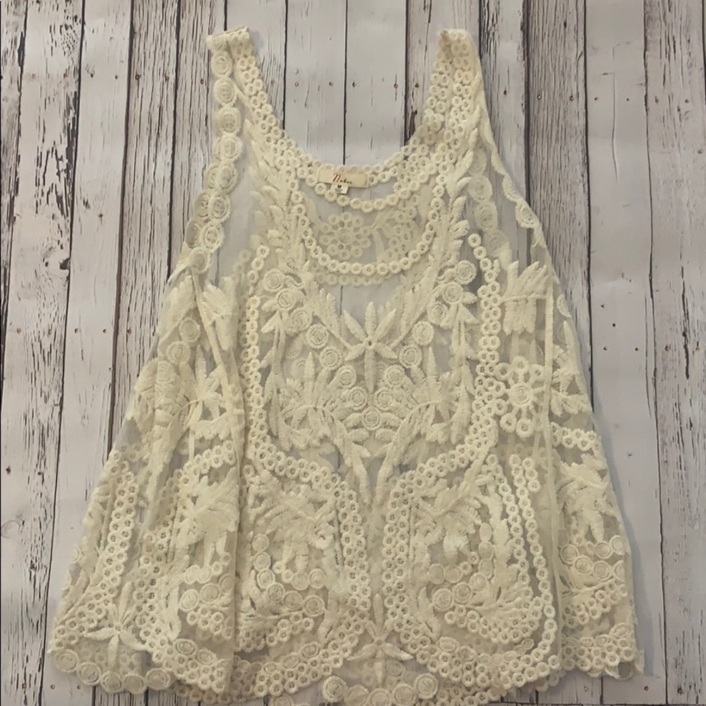 Cream Lace Tank